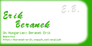 erik beranek business card